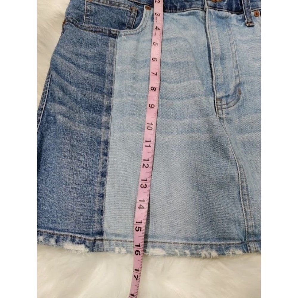 Madewell Womens Two Tone 5-Pockets Design Mini Denim Skirt Blue Size 31 - Picture 11 of 12